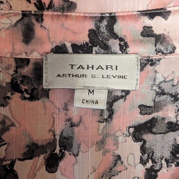 Tahari Arthur S Levine pink and black sleeveless blouse - size Medium - Picture 8 of 9